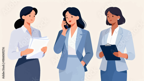 Three women in business attire