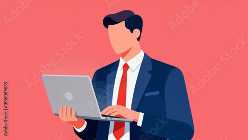 Businessman using laptop