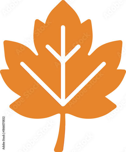 Orange Autumn Leaf Icon
