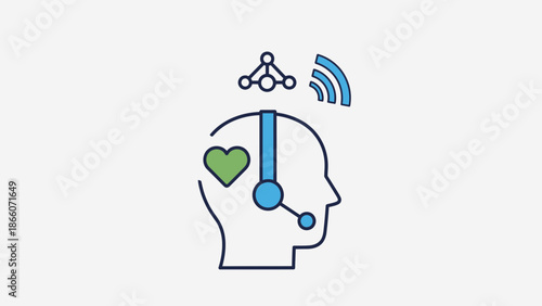 Customer Service Mindset: Empathy, Connection, and Wireless Communication Icon