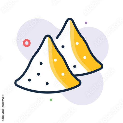 Get this flat outline icon of samosa fried snack
