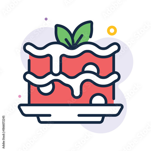 Have a look at this flat outline icon of lasagna dish