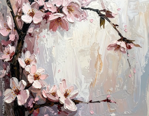 桜油彩背景素材