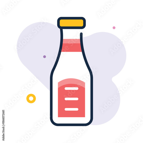 Visually engaging flat outline icon of ketchup bottle sauce