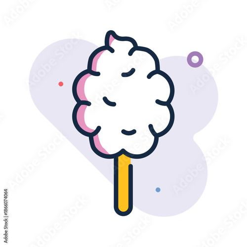 Have a look at this flat outline icon of cotton candy, editable vector