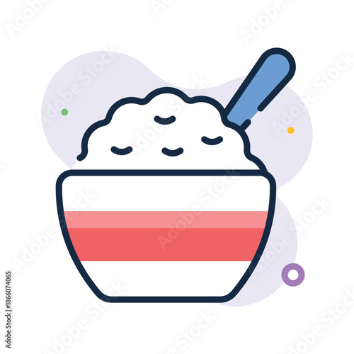 Check out this flat outline icon of cereal bowl breakfast