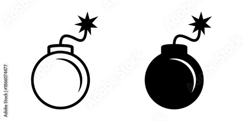 Bomb with Burning Fuse Icons