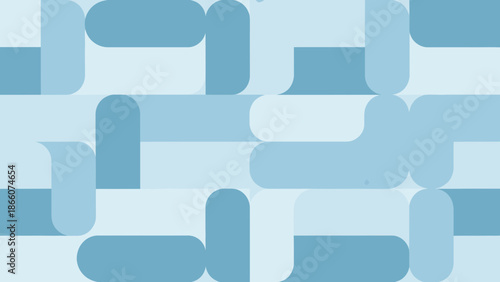 Abstract geometric pattern with rounded rectangles in shades of blue