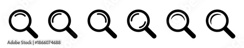 Loupe Icons. Magnifying Glass Icon Set for Search and Navigation.