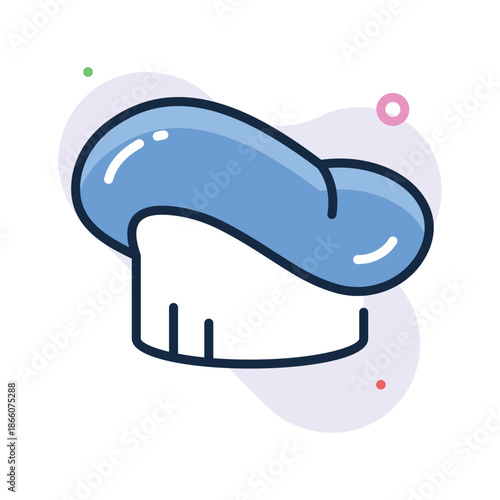 An editable flat outline icon of chef hat uniform, toque blanche vector