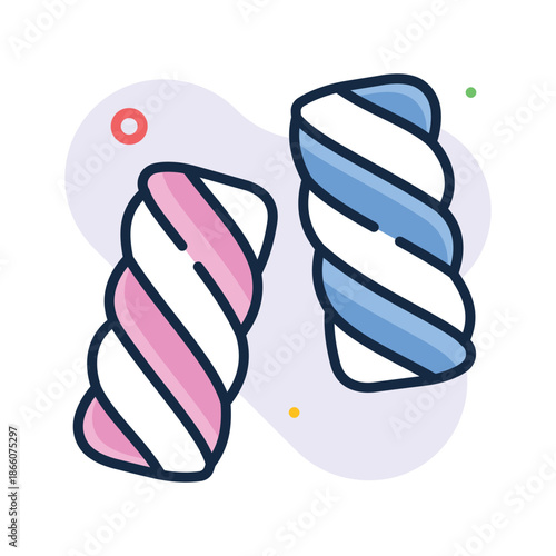 A customizable flat outline icon of marshmallow sweet