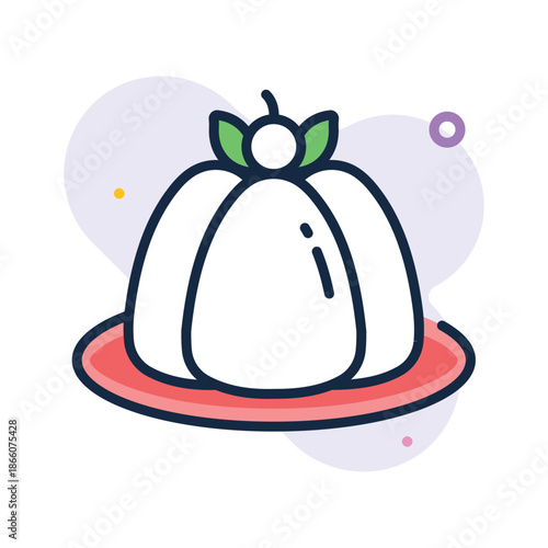 Well crafted flat outline icon of jelly dessert food
