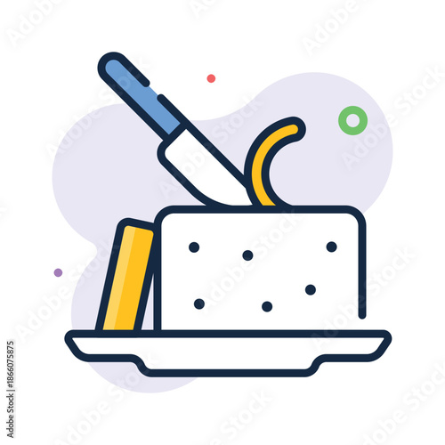 Get this flat outline icon of butter dairy ingredient