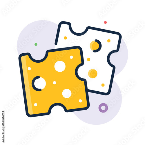 Get a glimpse of this amazing flat outline icon of cheese slice