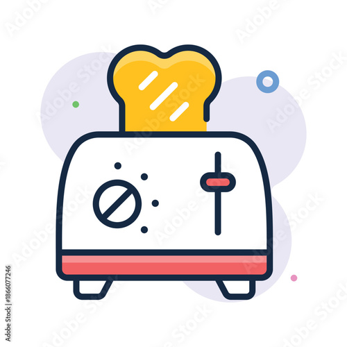 A customizable flat outline icon of toaster kitchen appliance