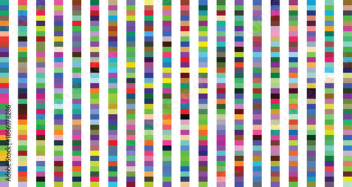 Vibrant vertical striped pattern with multicolored blocks