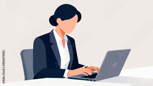 Businesswoman working on laptop