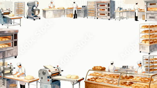 Bakery workers and bread production