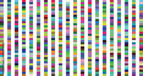 Vibrant vertical patterns of multicolored squares