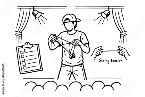 Yo-yo performance on stage: mastering string tricks with precision