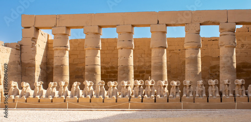 Fotografia Historical monuments of Luxor, Egypt, statues and columns in ancient buildings