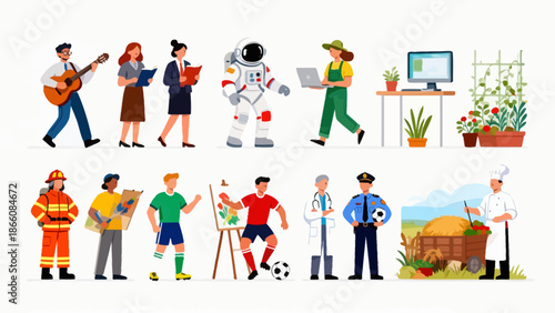 Diverse occupations and professions