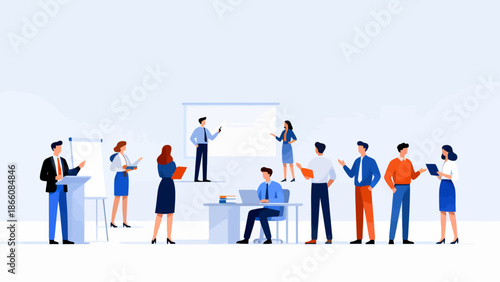 Business meeting with diverse professionals