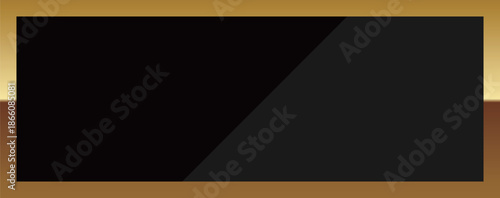 高級感のある長方形フレーム　ブラック＆ゴールド