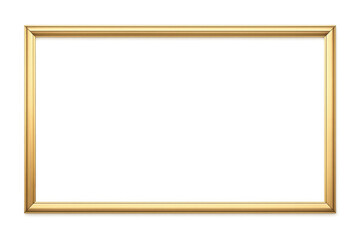 Gold frame with a smooth golden border. Creating an elegant design element with a transparent background