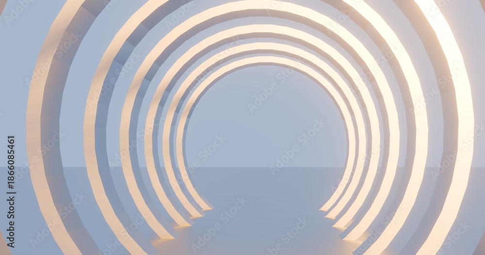 Obraz premium Abstract architecture background arched interior 3d render