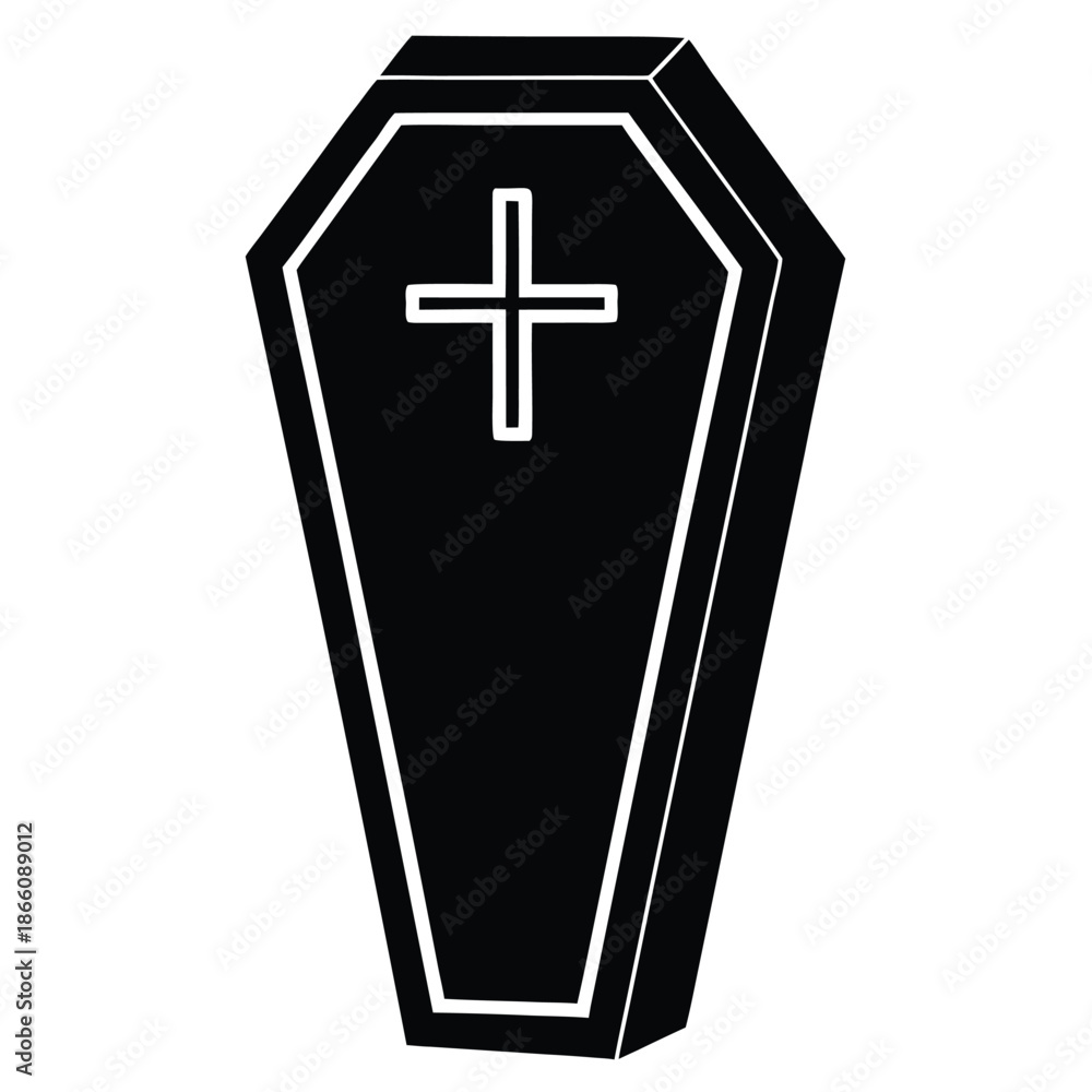Obraz premium closed coffin vector icon