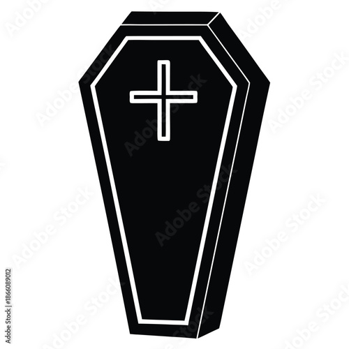 closed coffin vector icon