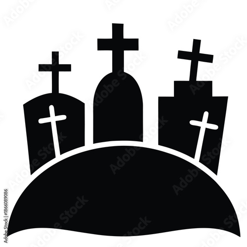 cemetery vector icon