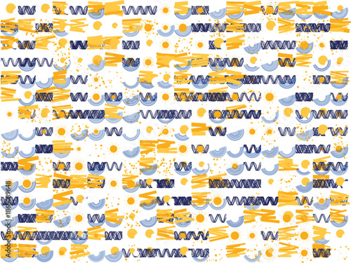 Vibrant wavy pattern with bright yellow and blue accents