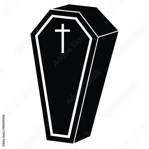 open coffin vector icon