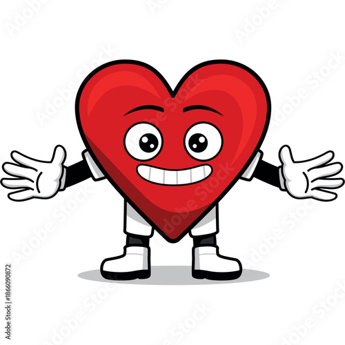 HEART CARTOON WITH EXPRESSION ENTERTAIN POSE