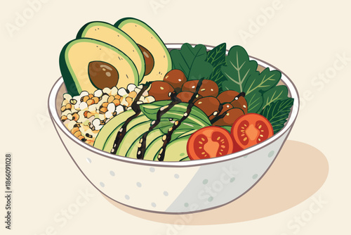 Plant Based Bowl Trendy Lunch Backgr