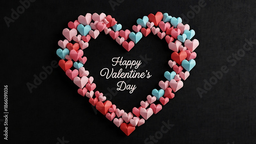 Heart Shape Made of Small Hearts Valentine Design