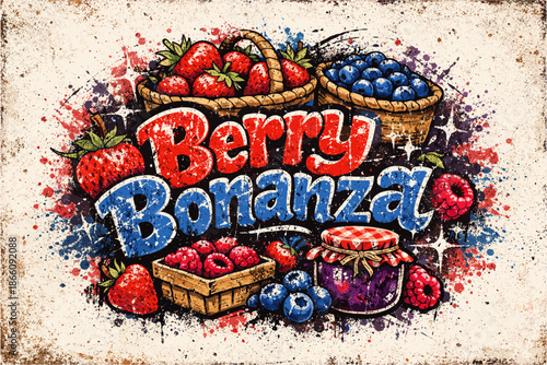 Berry bonanza: rustic fruit basket with strawberries, raspberries, and blueberries