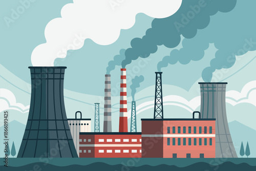 Refinery Cooling Towers Smoke Drift