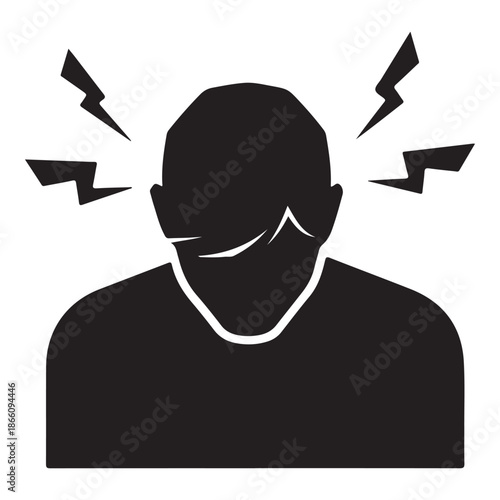 Tired Businessman Slouching in Mental Burnout and Workplace Stress Silhouette