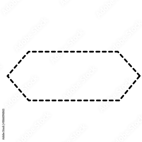 Solid elongated hexagon with crisp edges, perfect for labels, containers, or structured geometric design assets.