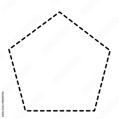 Solid pentagon with dotted edges, ideal for educational visuals, game tiles, or structured geometric design elements.