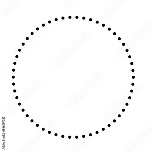 Fotografie Dotted circular outline with soft fade, perfect for loading animations, avatars, or modern minimalist design accents