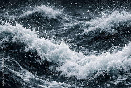 Wallpaper Mural Turbulent ocean waves crash against the shore with intense force and spray Torontodigital.ca