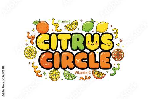 Colorful citrus collection: playful fruit design for healthy living