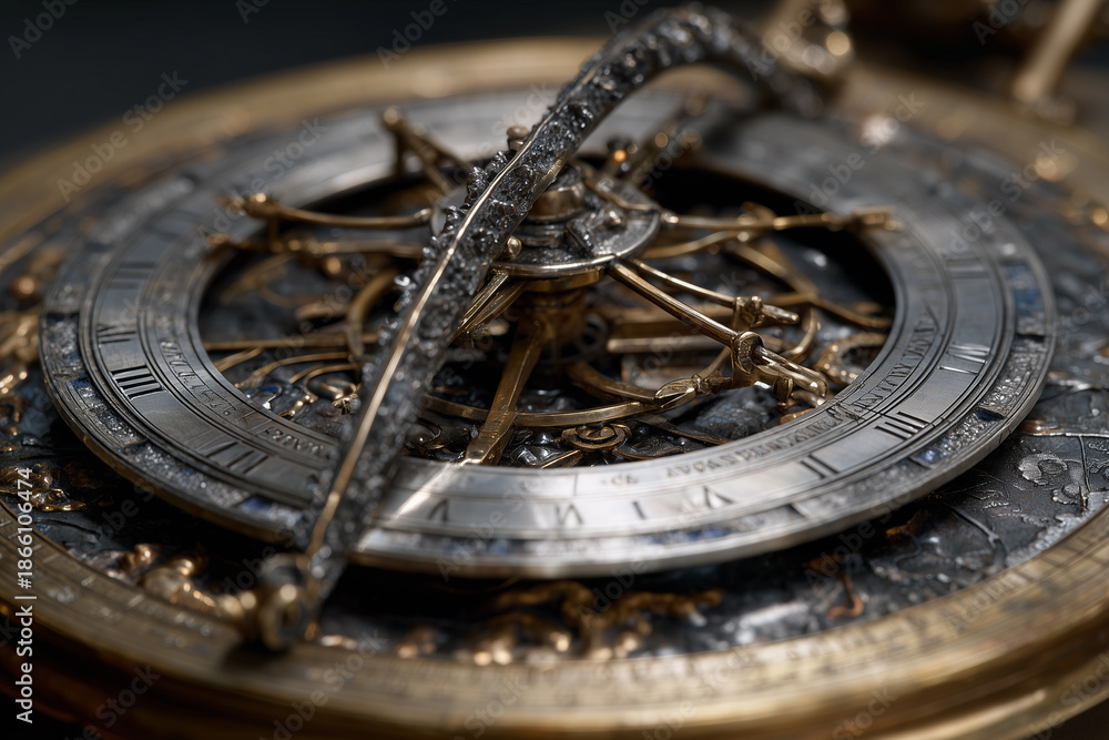 Fototapeta premium Intricate Mechanical Clockwork Close-Up