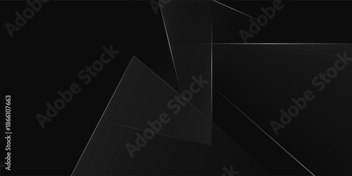 Abstract dark black Geometric banner design background.
