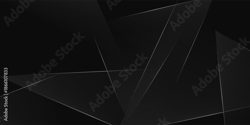 Abstract dark black Geometric banner design background.