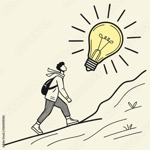 Flat creative thinking lightbulb icon vector illustration